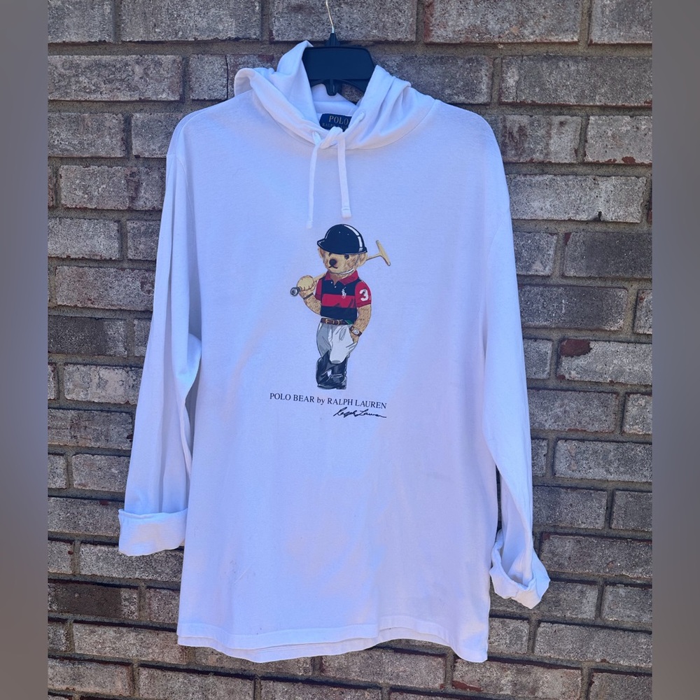 Ralph Lauren Polo Bear White Hoodie Tee